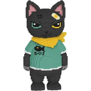 Black Tuxedo Cat Animal Micro Building Blocks Set (16879Pieces), Cute and Big Black Cat Building Blocks Kit.Cat Lover Gifts for Adults and Kids,Boys & Girls Age 8+