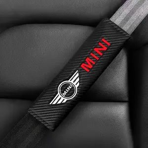 Mini Leather Seat Belt Shoulder Pad Set, Universal Car Interior Decoration Accessories for Mini Cooper One S Jcw Countryman Clubman, Car Interior Accessory