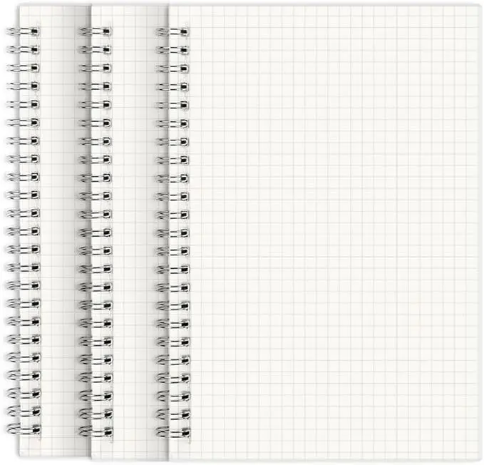 RETTACY Dotted Journal Notebook, 1-Pack, 160 Pages per Pack, A5 Medium Size (5.7'' × 8.3''), 100 GSM Thick Paper, Spiral-bound, Flexible Plastic Cover, for Journaling, Planning, Tracking