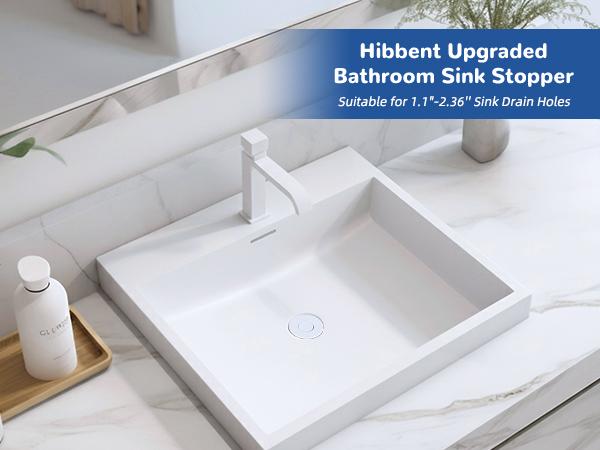 Hibbent Upgraded 3 in 1 Bathroom Sink Drain Strainer, Universal Pop Up Stopper with Removable Stainless Steel Filter Basket Hair Catcher, Sink Plug for 1.1''~2.36'' Basin, Brass Bullet Core, White