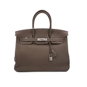 Pre-owned HERMÈS Leather Top Handle Bags Birkin30 Etoupe Top Handle Bag JM AM93
