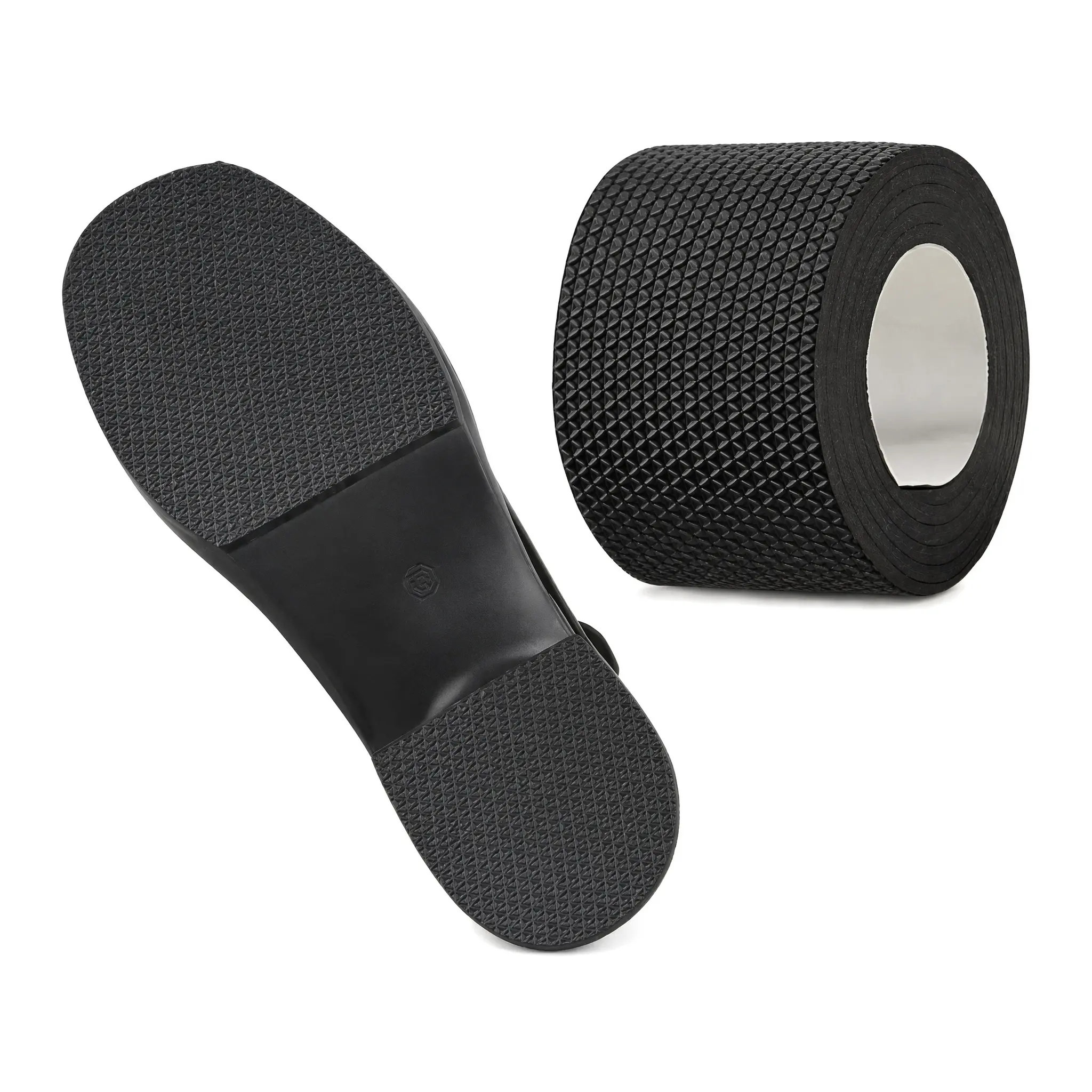 Diamond Texture Silent Shoe Sole Tape Self Adhesive Anti Slip Shoe Grip Pads Noise Reduction Wear Resistant Cuttable Rubber Sole Protector for High Heels Leather Shoes Sneakers Non Slip Floor Walking Shock Absorbing Shoe Repair Sticker Household
