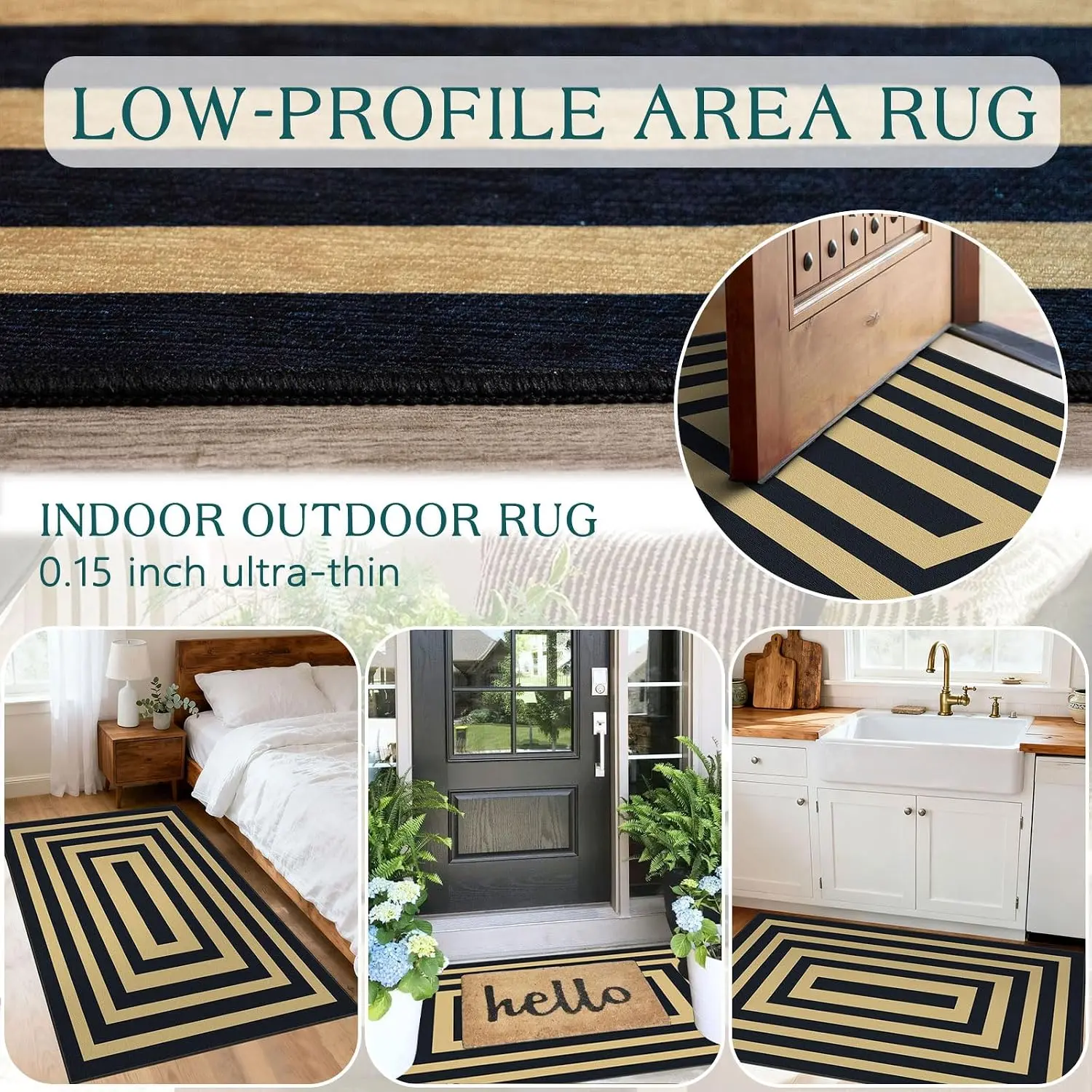 Geometric Border- Black/Tan