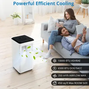 10,000 BTU Portable Air Conditioner, 3-in-1 AC Unit Cools 450 Sq.Ft, Dehumidifier & Fan, Quiet Sleep Mode, Remote & Window Kit, for Home Office Garage