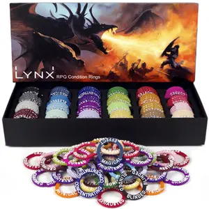 LYNX RPG Condition Rings/Markers set - Set of 96 Status & Effects Rings For RPGs like Dungeons & Dragons (D&D) or Pathfinder