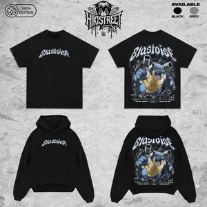 [HikiStreet] Vintage Blastoise Acid Washed T-Shirt Unisex Oversized Anime Manga T-Shirt Heavyweight Cotton Tee for Anime Fans, Pocket Monster merch, T-shirt anime gift, Anime Streetwear, graphic tees