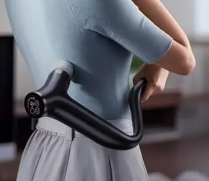 Black Deep Tissue Massage Gun Portable Muscle Massager Rechargeable Handheld with Replaceable Heads