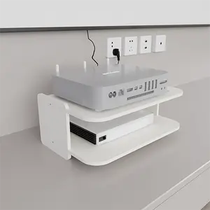 Router Placement WiFi Storage Box Wall-Mounted Shelf Monitor TV Set-Top Box Organizer Dual Hat Tidy Wires Space-Saving Multifunctional