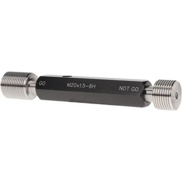 SPI Plug Thread Gage Thread Checker - M20x1.5, 6H Class, Double-End, 37-202-9 Model, Go & No Go Handle Included, Default Fit, Suitable for Manufacturing Applications