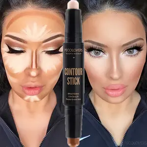Double-headed multi-functional grooming stick, specially designed for three-dimensional nose bridge and V-face makeup, with both concealer and highlight effects