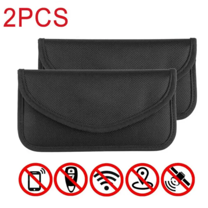 2-Pack Faraday Bags for Phones & Wallets RFID & Signal Blocking Pouches