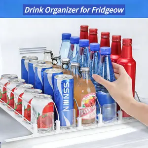 Herryero Fridge Drink Organizer with Auto-Feed - Keep Sodas Cold & Organized - Fits Most Standard Cans (12oz, 16oz) - 3 or 5 Row Capacity outdoorfun