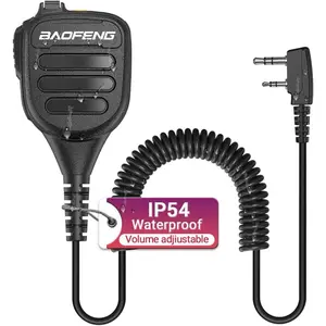 BASIC SUPPLY Microphone Handheld Heavy Speaker For BF-800 Radio,UV-5R,BF-F8HP PRO,AR-5RM,UV-21R,UV-32 Kenwood Retevis Walkie Talkies.IP54 Waterproof, Volume Adjustable