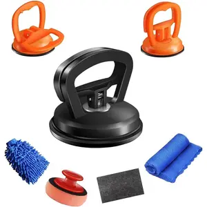 7PCS Dent Puller, Car Dent Puller Car Dent Removal Kit Suction Cup Dent Puller Dent Remover Tool and Dent Repair Kit Handle Lifter for Cars Body,Glass,Screen,Objects Moving (Black+Orange)