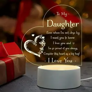 To My Daughter Collectible Night Light - USB Powered Home Decor Statue with 2D Plane Craft Effect, Ideal for Birthdays and Graduations