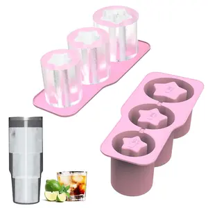 Star-Shaped Ice Cylinder Mold Kit for Stanley 30 & 40oz Tumblers - Trio Size Silicone Ice Tray for Cold Drinks