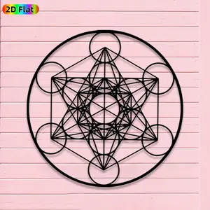 1pc Avant-Garde Metatron's Cube Metal Wall Art, Avant-Garde Metatron's Cube Statue Mural, Iron Craft, Perfect for Gallery, Studio, Office Wall Decor, Intricate Craftsmanship, Artistic Metalwork, Halloween Decor, Ideal Gift for Trend Seekers