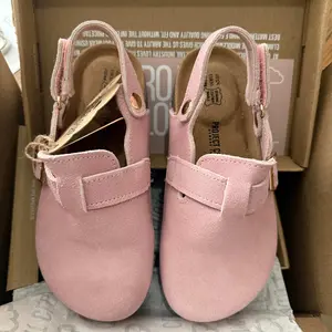 Project Cloud Kids "Little Benton Strap" Clogs for Kids Genuine Leather, Memory Foam Water Resistant Clogs Lightweight Non-Slip Girls Footwear