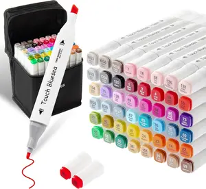 Markers, 48 Colors Dual Tip White Barrel, Art Markers Set for  and Beginners, Drawing, Coloring, Sketching, Illustration and Coloring Books
