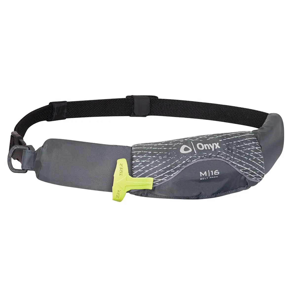 Onyx M-16 Manual Inflatable PFD for Adults, Extremely Low Profile Nylon Oxford Belt Pack with 1" Buckle and Body Belt, D-Ring Attachment, SUP Safety Accessory - Grey, Type V Pfd, Boaters