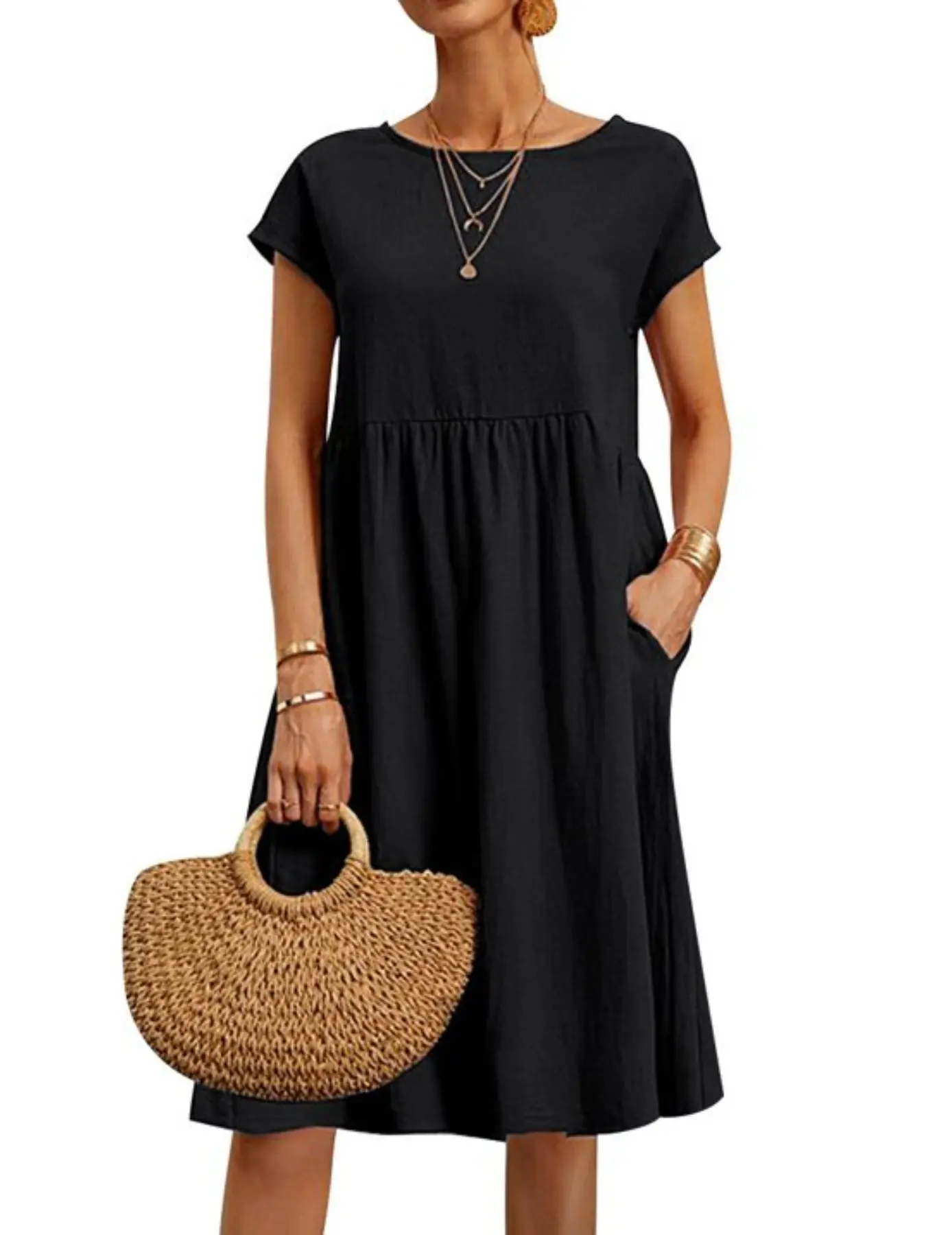 flowy gauze dresses Gauze Ruffle Midi Dress- Lavender main image 1