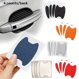 Car Door Handle Sticker, Universal Car Door Handle Protective Film, Carbon Fiber Car Door Handle Protective Film, Car Exterior Accessories, Vehicle, Decal, Protector, Automotive, Decoration, Car Door Trim Sticker, Car Decals
