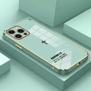Christ Bible Verse Philippians 413 Soft&Flexible Electroplating TPU Silicone Phone Case For iPhone 17 Pro Max AIR 16 15 14 13 12 11 Plus Cases Durable|Shockproof|Full Camera Protection|Anti-Scratch|Non-Slip|Slim Fit|Gift For Girlfriend/Men/Women