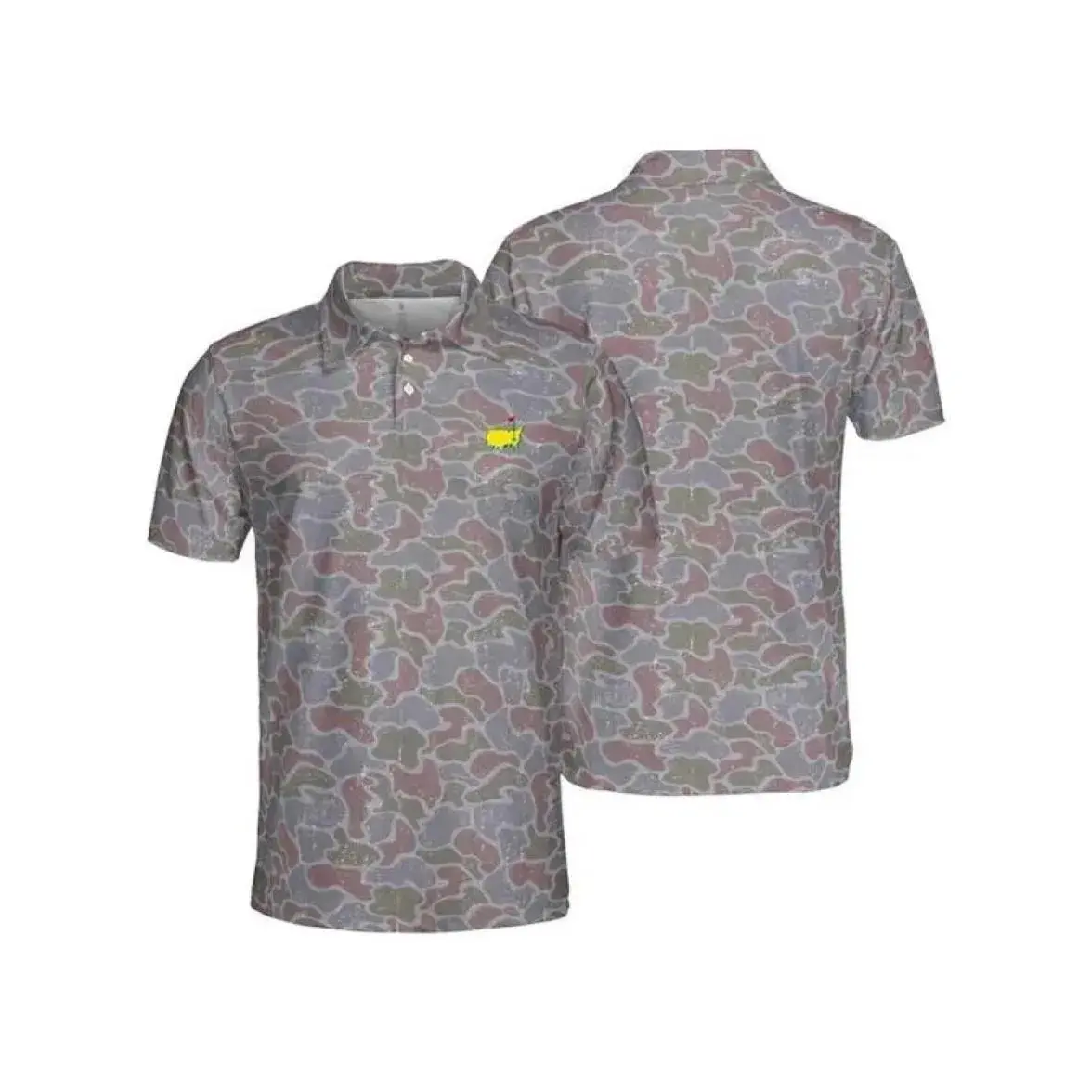 Men’s Driftwood Camo Polo Shirt, Comfortable Performance Golf and Fishing Shirt, Lightweight Breathable Athletic Polo for Outdoor Sports, Hunting and Casual Everyday Wear