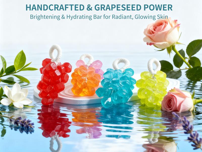 【Black Friday】 Vireo Proro Grape Soap on a Rope – Handmade DIY Decorative Grape Soap, Natural and Gentle, Moisturizing and Cleansing, Long-Lasting Fresh Scent, Perfect for Home Décor and Bathroom, Aesthetic & Creative Christmas Gift Choice