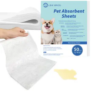 L&W BROS. Pet Absorbent Sheets, Emergency Dog Urine Cleanup Sheets for Hardwood Floors, Fast Liquid Lock & Odor Control