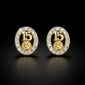 ABBY LUXURY JEWELRY   ARETES DE ORO 10 K DE 15 Años