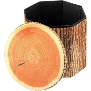 Tree Stump Storage Stool,Multifunctional Toy Storage Box,Tree Stump Stool, Forest Decor,Tree Stump Stool