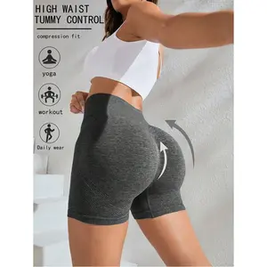 4-Pack Yoga Shorts 10 Points Women's Butt-Lifting Shorts Workout Shorts High-Waist Butt-Lifting Shorts Sports Gym Yoga Shorts Tummy Control Fitness Workout