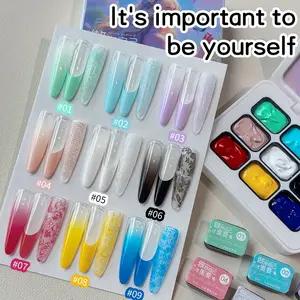 【live】Patting Gel 30--9Colors Spring 2025 Nail Art Color Nail Polish Hard Long-Lasting Slap Glue Gradient Effect Nail Art Gift Nail Art Shop DIY Nail Art