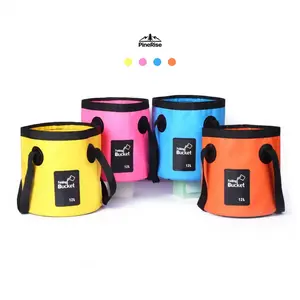 Portable Foldable Waterproof PVC Bucket Bag for Outdoor Camping Fishing, Lightweight Handheld Water Container, Home Soaking Foot Bucket for Travel Daily Use