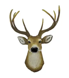 Realistic Faux 8-Point Buck Deer Head Bust Wall Mount - 23-Inch Hanging Decor