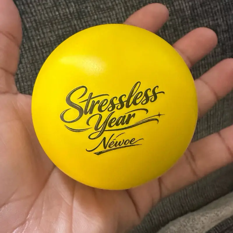 Customized Yellow Stress Ball – 2.75 Inch Squeeze Ball for Adults – “Your Heart Matters” & “Stressless Year” Custom Printed Design – Stress Relief & Encouragement Gift