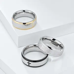 Engraved Scripture Cross Ring – Titanium Steel Jewelry for Men & Women