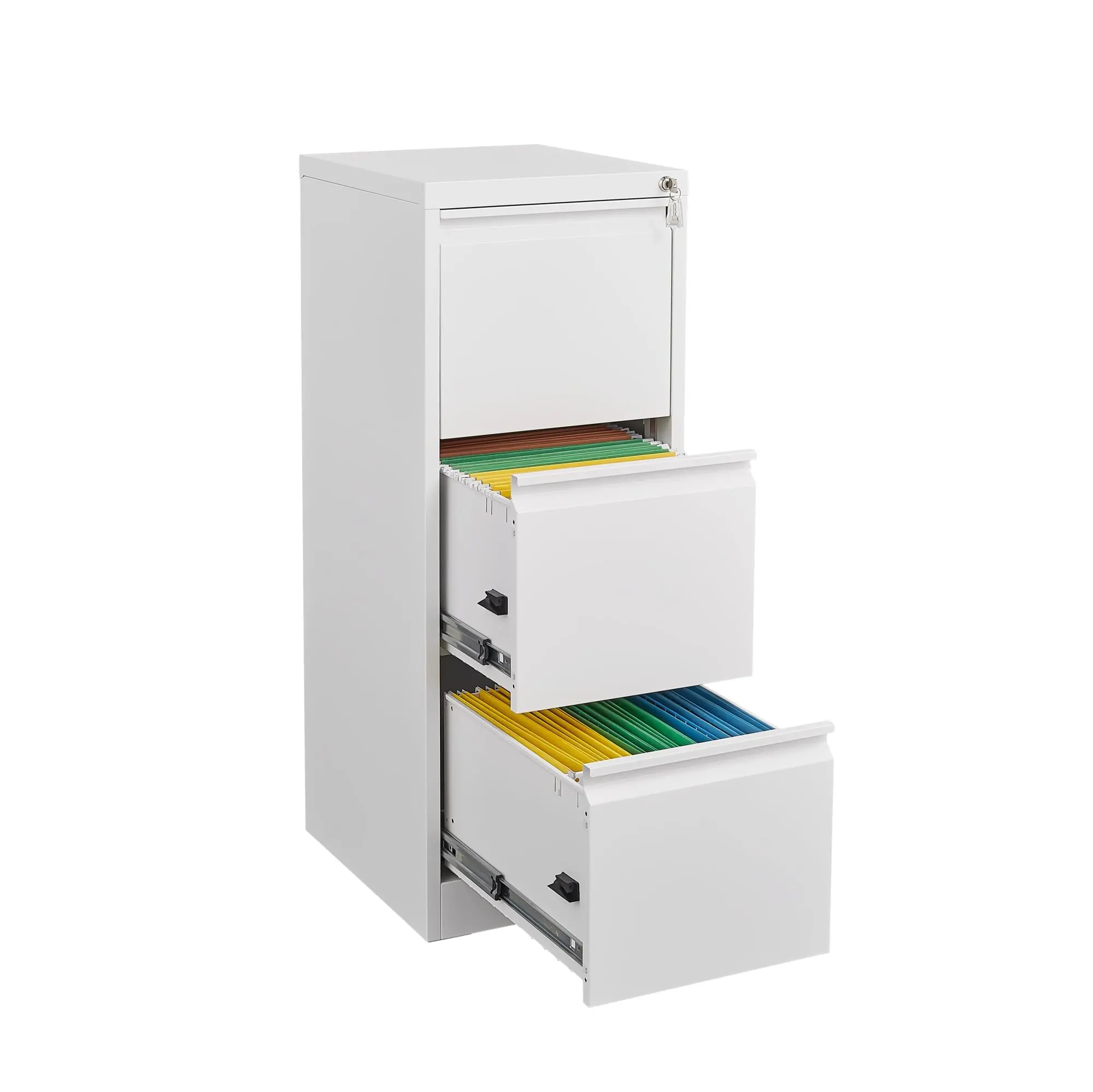 Garvee 3 Drawer File Cabinet with Lock,Heavy Duty Vertical Filing Cabinets for Home Office, Metal Steel Storage Cabinet for Letter/Legal Size File, Assembly Required