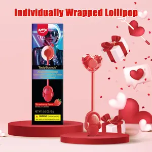AMOS TastySounds Audio Lollipop Candy Gift – Heart-Shaped Music Lollipop, Sweet Strawberry & Berry Flavors, Cute Tech Candy, Romantic Creative Gift, Individually Wrapped Surprise-4