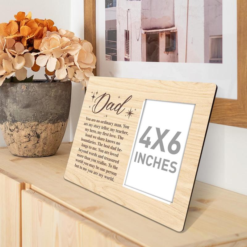 Dad Gift Wood Photo Frame, You Are No Ordinary Man, Christmas Birthday Father's Day Picture Frame Gifts for Dad from Daughter Best Dad Ever Gift