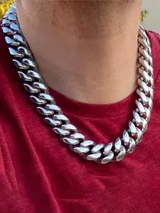 20mm Hip Hop Premium Heavy Duty Cuban Link Chain Custom Unique Men's Exclusive 316L Cuban Chain Heavy Duty Hip Hop Rap Style Luxury Cuban Chain Necklace for Valentine's Day, Christmas and Easter Gifts