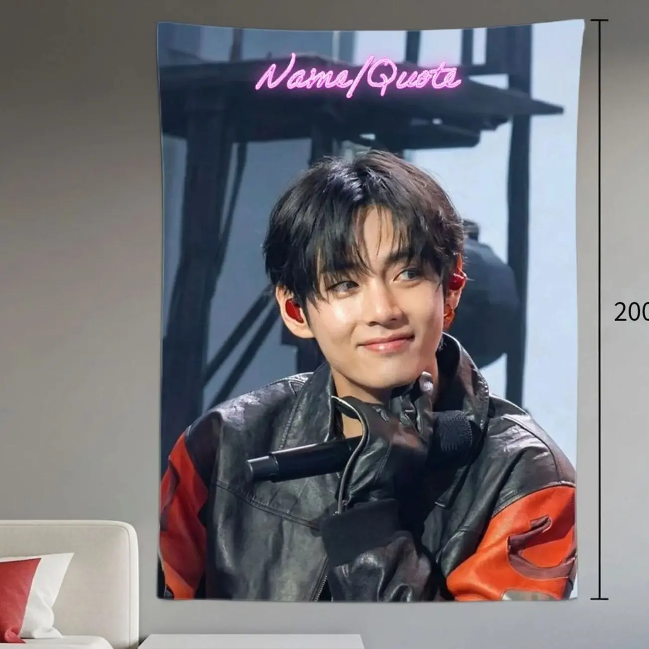 Taehyung Hanging Tapestry | Bantan Boys | Personalized Wall Art | Polyester Fabric | Ship Flag Banner