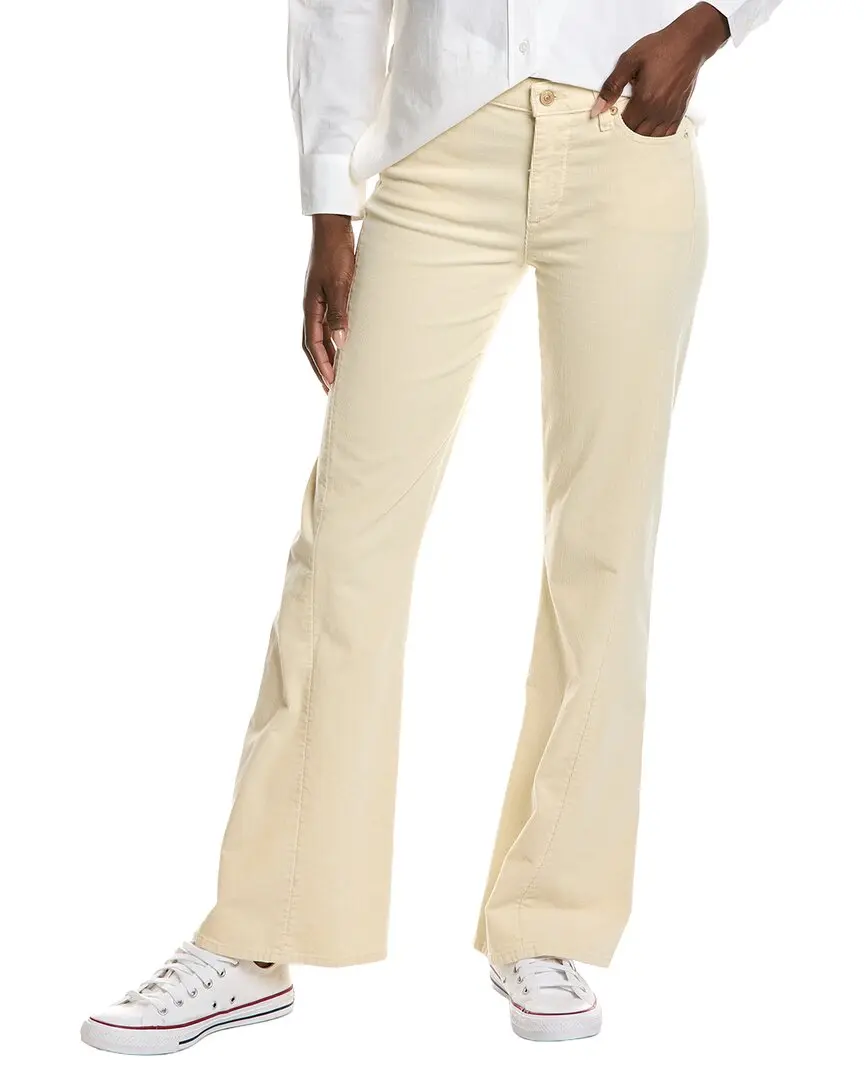 7 For All Mankind Twisted Dojo Tailorless Corduroy Eggshell Flare Leg Jean