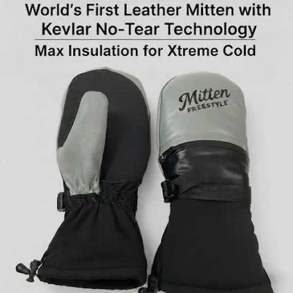Mitten Freestyle Leather Mitten with Kevlar No-Tear Technology (KNTT) - Grey/Black