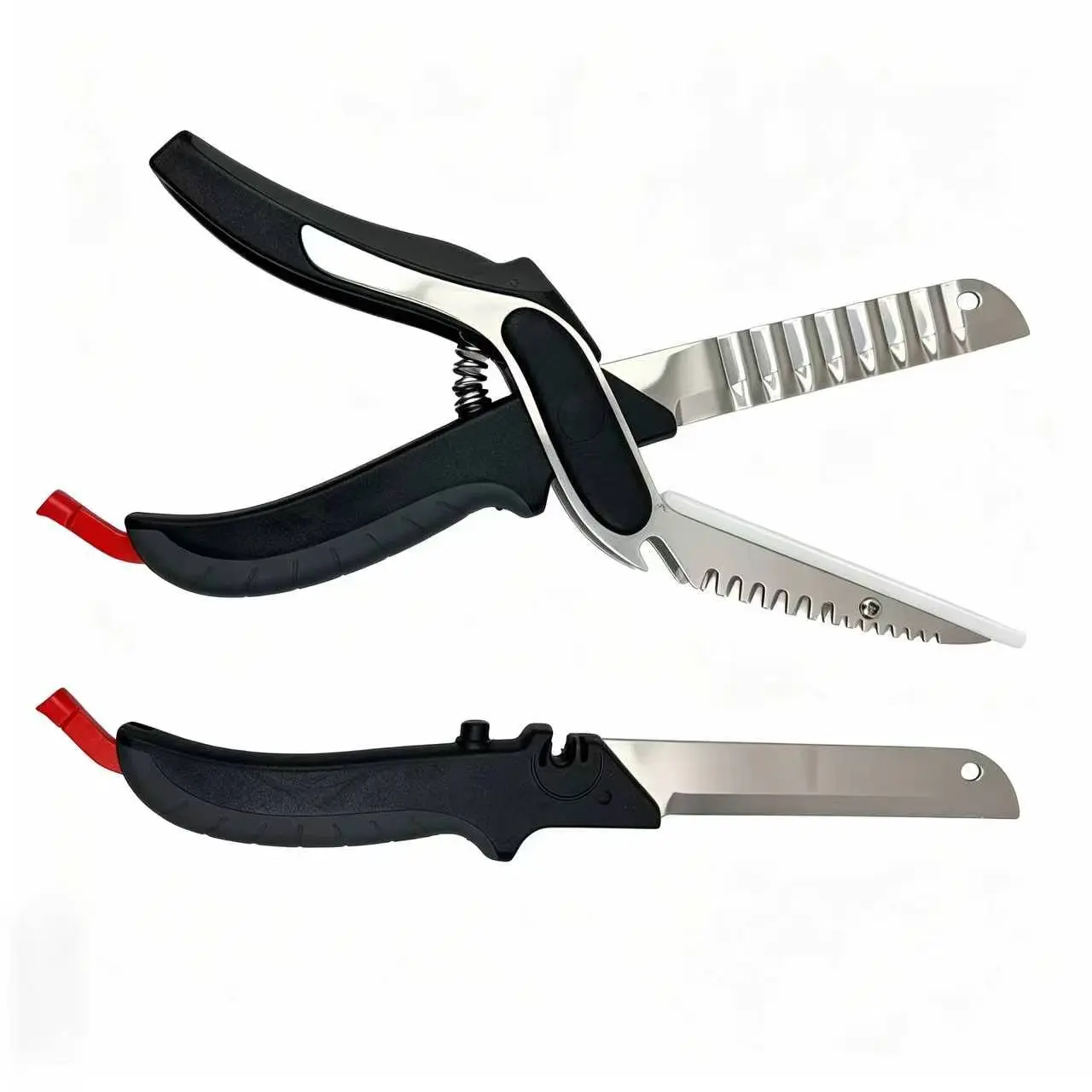 8-In-1 Thick 304 Stainless Steel Multifunctional Kitchen Scissors - Detachable, Ergonomic, Spring Loaded, Anti-Scratch Protection, Durable Daily Use Tool with Knife, Bottle Opener, Meat Tenderizer, Vegetable Slicer, Outdoor Camping Compatibility