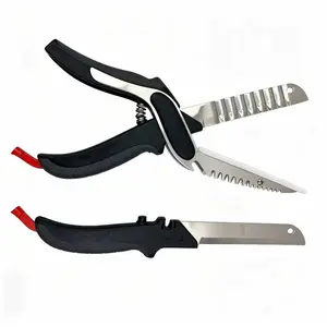 kitchen scissors, multifunctional kitchen knife, detachable kitchen shears, 304 stainless steel knife, all in one kitchen tool,fish scale remover, bottle opener kitchen gadget, meat tenderizer, vegetable slicer, outdoor camping kitchen tool