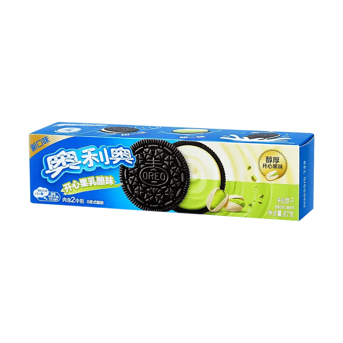 OREO Pistachio Cheesecake Sandwich Cookies 87g - Authentic Mainland China Flavor, Rich Nutty Creamy Taste