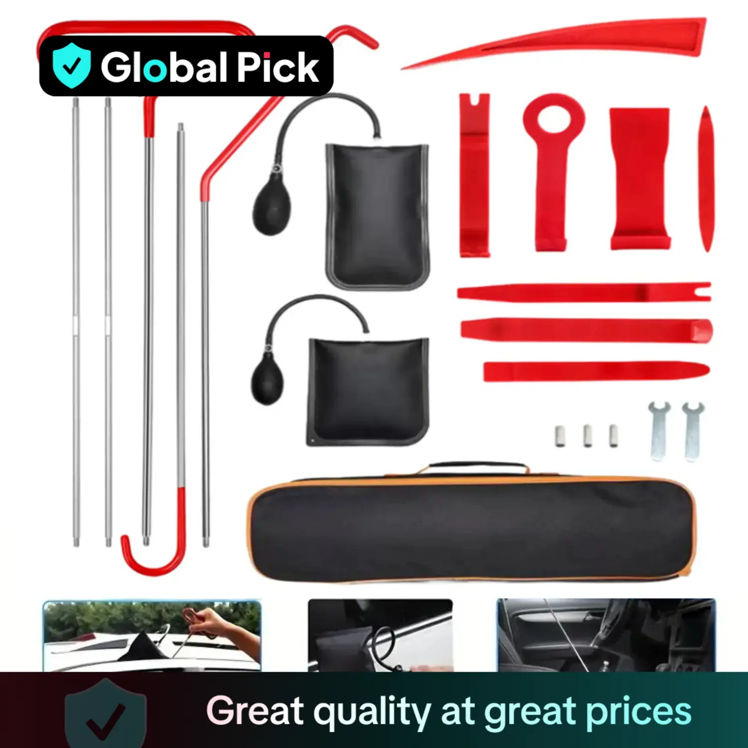 Car Repair Tool Kit for Vehicle, 21pcs/set Emergency Tool with Carrying Bag, Portable Automotive Maintenance Tools Kit for Cars & Trucks, Car Inspecti