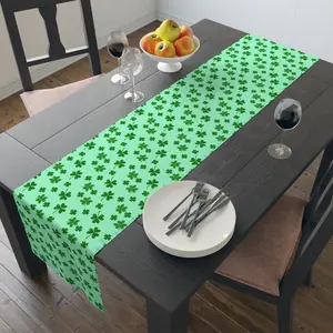 Slightly Subtle Shamrock Pattern Table Runner | St. Patrick's Day Clover Print